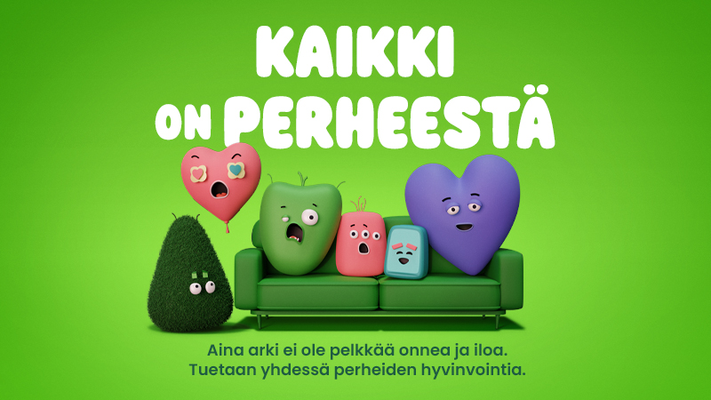 Kaikki on perheestä -kampanjan kuvituskuva.