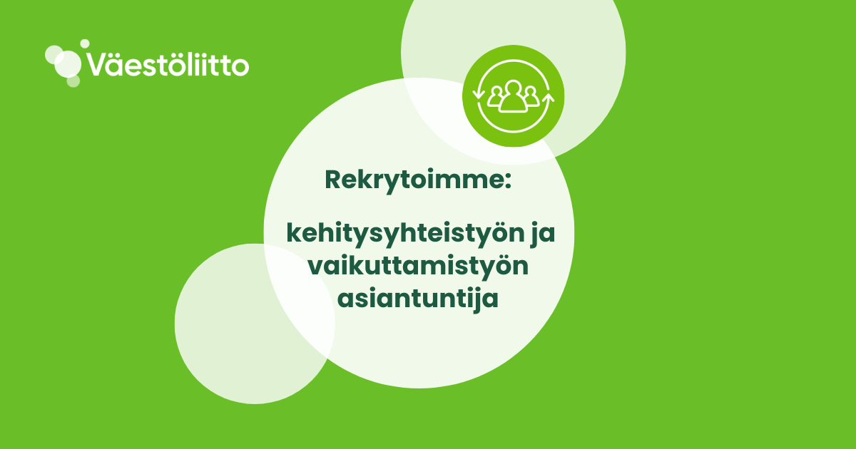 Rekrytoimme: kehitysyhteistyön ja vaikuttamistyön asiantuntija