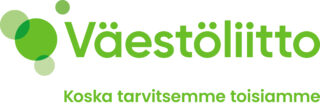 Väestöliiton vihreä logo sloganilla Koska tarvitsemme toisiamme