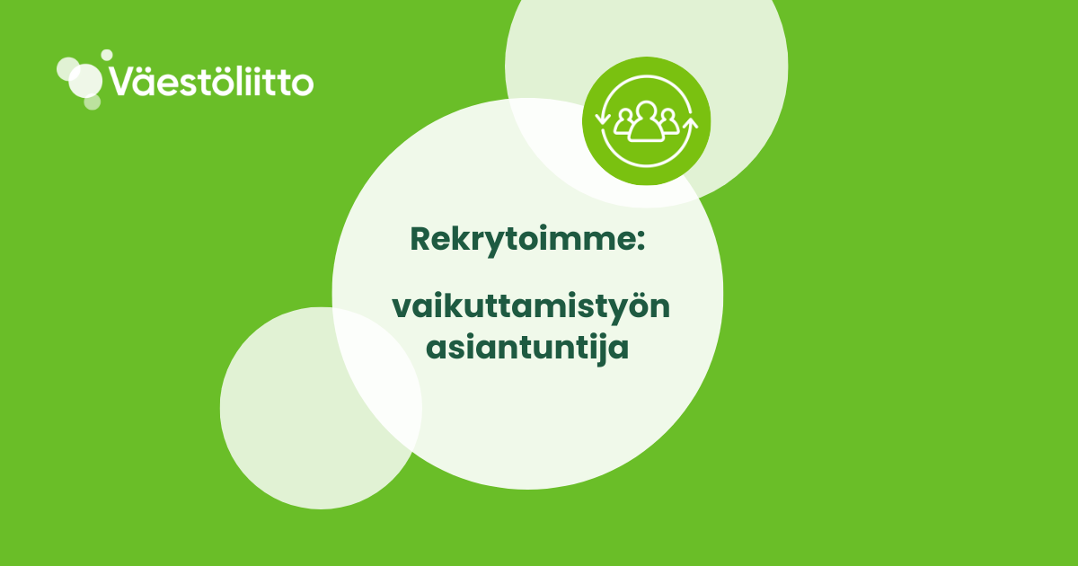 Rekrytoimme: vaikuttamistyön asiantuntija